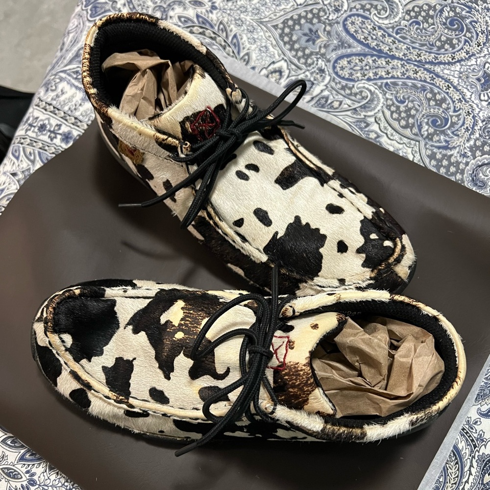 Cow Print Moccasin Shoes